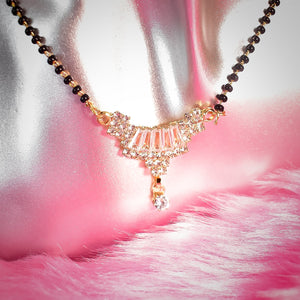 Gold Plated Jewellery Mangalsutra Pendant Necklace for Girls and Women Latest Design Diamonds