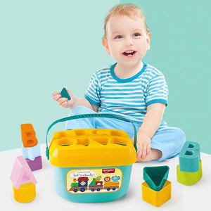 Baby First Block Set for Kids Non-Toxic Abcd Geometric Shape Sorting & Stacking Toy (1 Set)