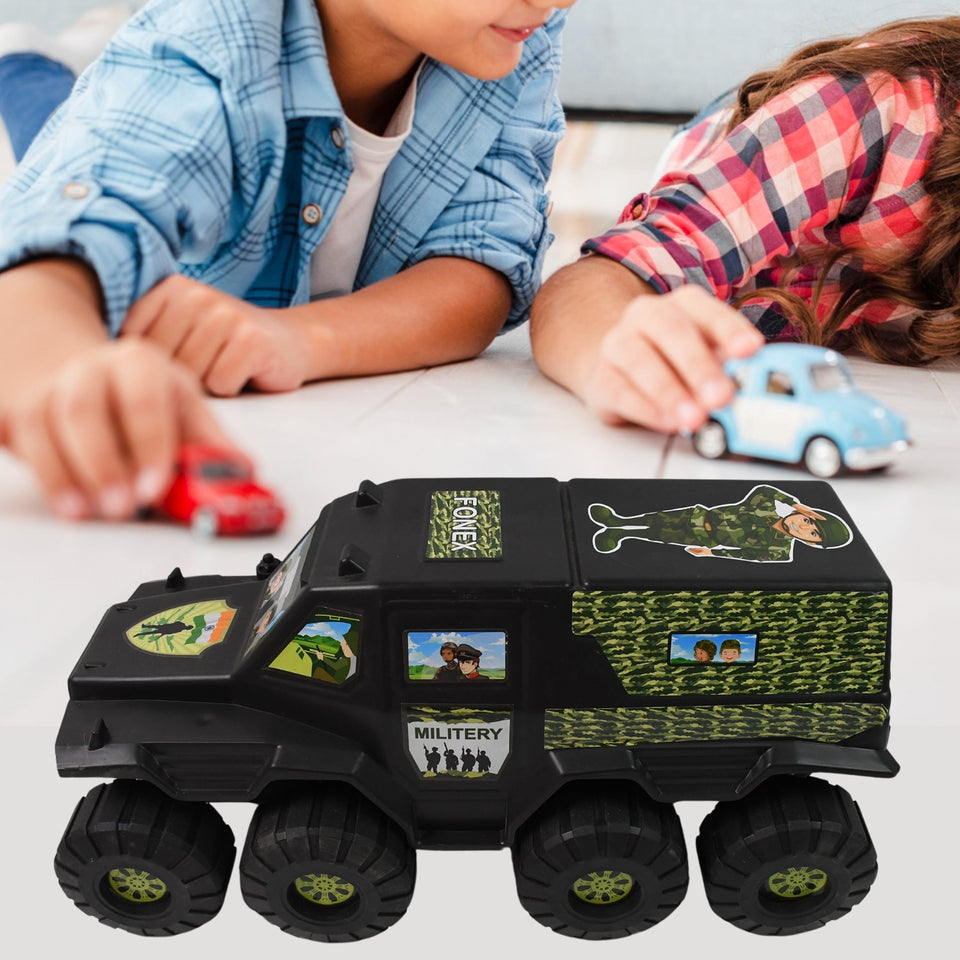 Big Military 8-Wheel Plastic Car Toy (1 Pc)