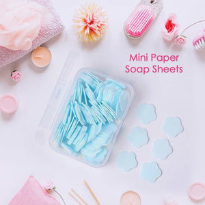 Mini Portable Travel Soap Paper Sheets Flower Shape (100 Pcs Set Approx / Mix Color)