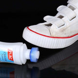 White Shoe Brightener with Removal of Dirt and Whitening Function White Shoes Cleaner with Brush Head for Dirty Shoe Polish Natural Waxes (75 ML)