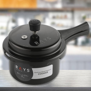 Aluminium Rays Black Beauty Pressure Cookers With Outer Lid (2.5 Litres / 1-Year warranty)