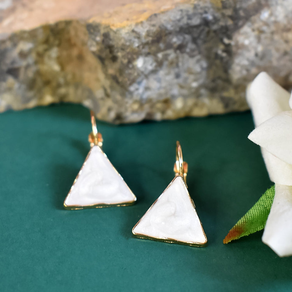 Luxe Triangle Earring Set - Geometric Glamour