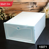 1 Layer Plastic Shoes Storage Box, Stackable Shoe Storage (1 pc / 32x21x12 CM)