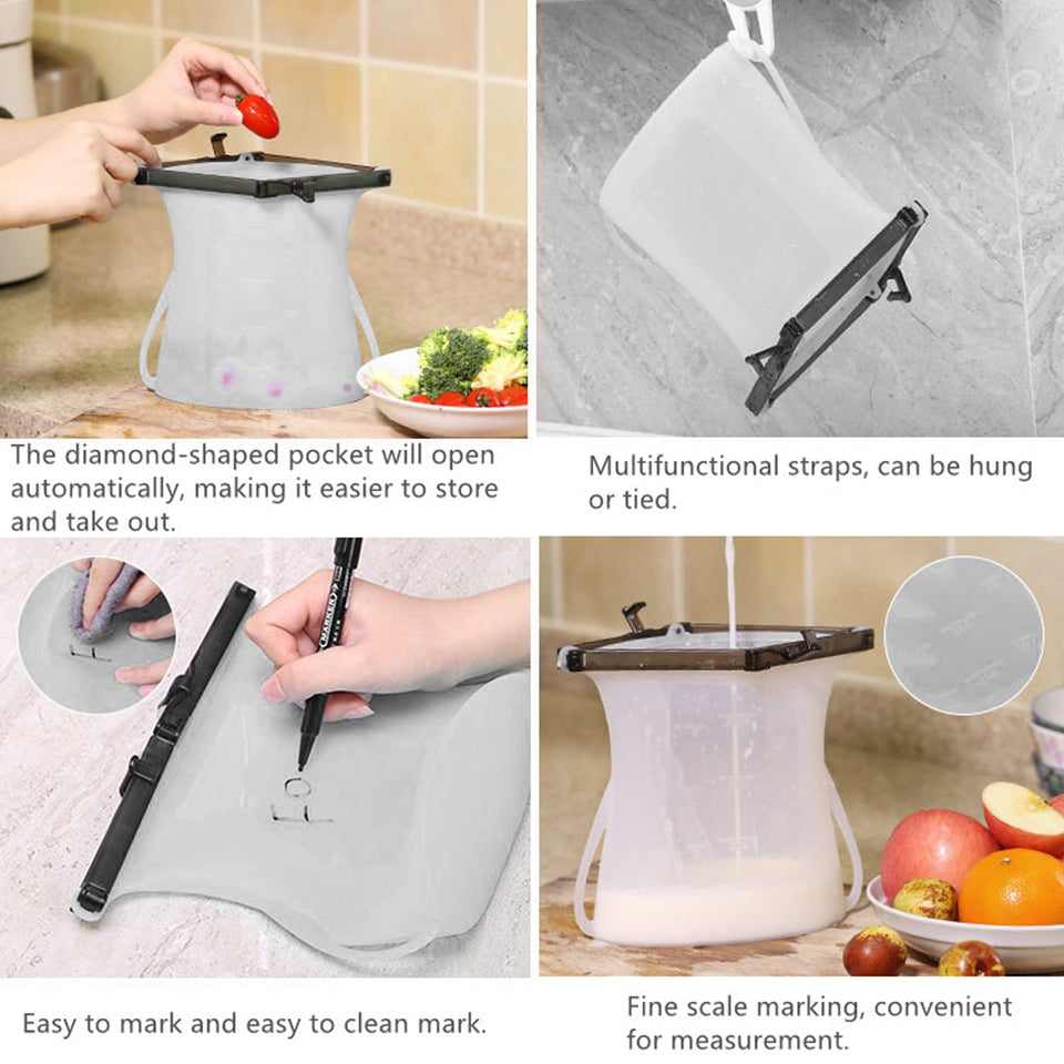 Eco-Friendly Food Storage: Reusable Silicone Bags (3-Pack) - Leakproof & Safe