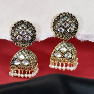 New Style Oxidised Jumka Earrings