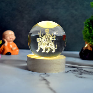 Ambaji 3D Crystal Ball lamps With Base (1 Pc)