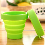 Round Silicone Foldable Glass / Cup, Foldable Travel Mug With Lid (1 Pc)