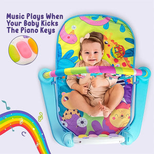 2in1 Baby Kick and Play Piano Gym Mat & Fitness Rack (1 Set)