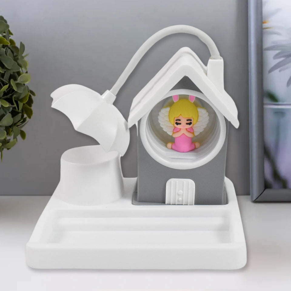 Cute Lovely Cartoon & Home Design With Plastic Base LED Desk Light, Multi Color Changes (1 Pc)