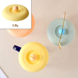 Cup / Mug Lid Dust Proof Silicone Rubber Airtight Seal (Cup & Spoon Not Included Only Lid/ 1 Pc)