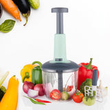 1100 ml 2 in 1 Push up Chopper with affixed with 6 Sharp Blade | Vegetable and Fruit Cutter with Easy Push and chop Button