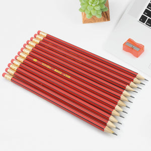 Wooden Pencil Set Multi-Use Wooden Graphite Pencils for Art, School, Office & Gifting - Wood Pencil with Eraser, Sharpener (13 Pc Set)