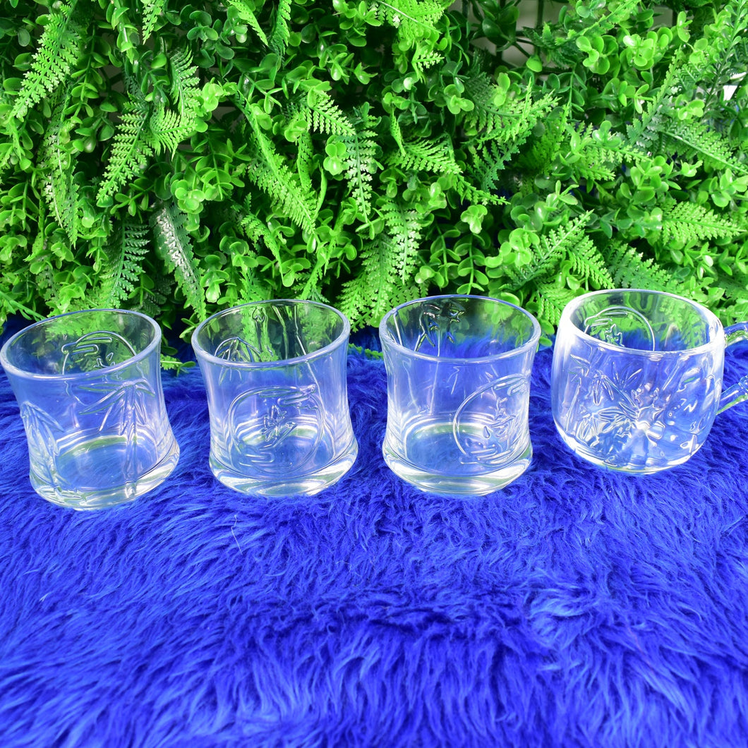 Glass 3 Pc Tumbler & 1 Pc Cup Set (4 Pcs Set)