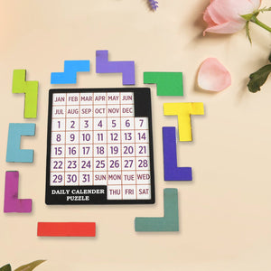 Wooden Daily Calendar Puzzle (Multicolor / 1 Set)