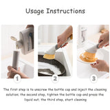 Cleaning Brushes Set, Scrub Brush Bathroom Brush, Long Handle Liquid Dispenser Pot Washing Brush