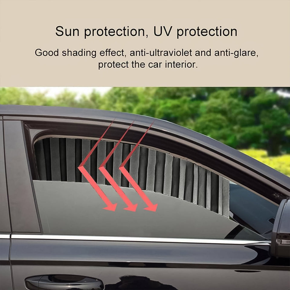 Curtain for Car Window | Heat & Sunshade Protection (4 Pcs With Curtain Hook & Adhesive Tap Set)q