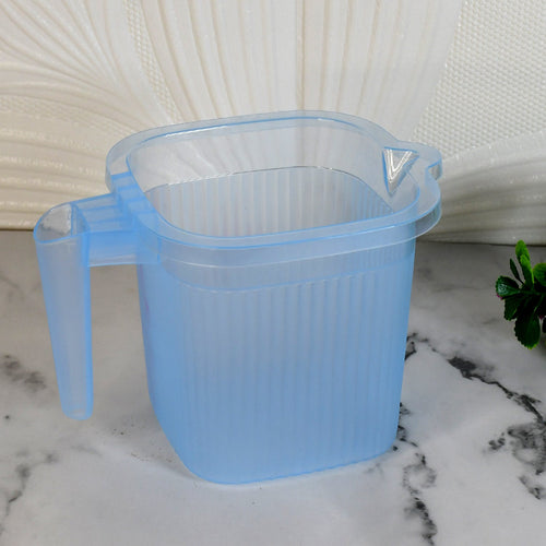 Plastic Square Transparent  Bath Water Mug (1 Pc / 1000 ML / Mix Color)