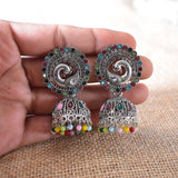 Peacock Styled Oxidised Alloy Drop &amp; Dangler Earrings