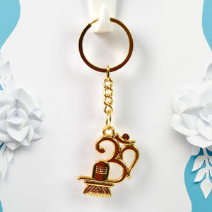 Om Keychain with Shivling of Mahadev