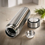 Double Stainless Steel Wall Smart Flask Vacuum Insulated Water Bottle | Perfect for Hot and Cold Drinks | for Campaign Travelling (450ml Approx) (Mix Color / Mix Design))