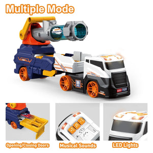 Large Truck Toys Include 2 Racing Cars+4 Ball, with Light & Sounds (Battery Not Included)