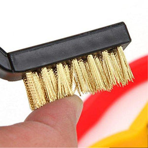 3 Pc Mini Wire Brush Set for cleaning (Brass, Nylon, Stainless Steel Bristles)