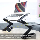 Modern Style Portable Adjustable Foldable Laptop Holder Notebook Desks Lap PC Folding Desk Table Vented Stand  2 Built in Cooling Fans