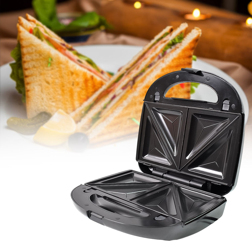 4 in 1 Sandwich Maker Multifunctional with Non-Stick Interchangeable Plates (1 Set / 1200w / With 2 PIN Plug Converter)