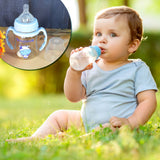 Plastic Baby Feeding Bottle with Handles, Cleaning brush & Straw (180 ML / 1 Pc)