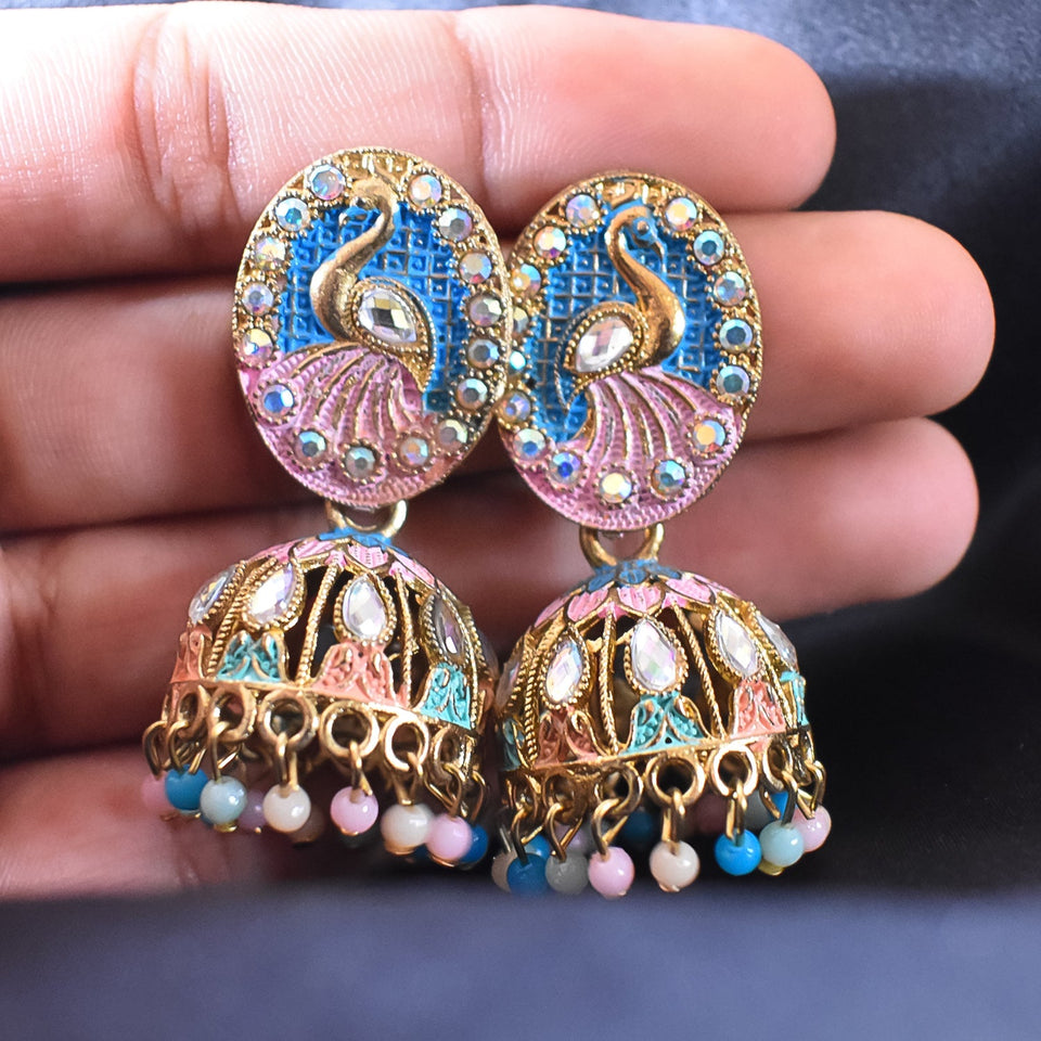 Peacock Styled Jumka Earrings