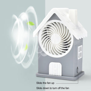 Mini House Fan House Design Rechargeable Portable Personal Desk Fan For Home , Office & Kids Use (Battery Not Include)