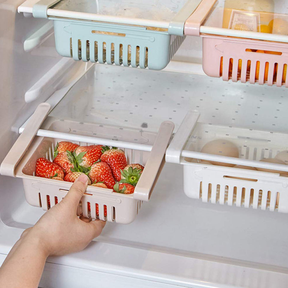 Expandable Adjustable Multipurpose Fridge Storage Basket (1 Pc)