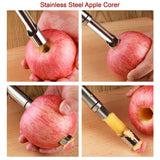 Fruit Core Stainless Steel Set, Core Remover for Apple and Pear, Kitchen Prep Tool Fruit Core Remover Tool with Soft Handle, Apple Corer Stainless Steel, Kitchen Gadget Dishwasher Safe