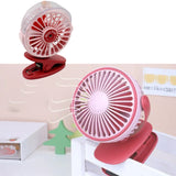 Portable Clip-on Fan, Battery Operated, With Light & Spray, Small Yet Powerful USB Table Fan, 3-Speed Quiet Rechargeable Mini Desk Fan, 360° Rotation, Personal Cooling Fan for Home, Office, Camping