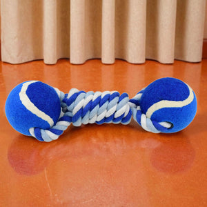 Durable Cotton Rope Dog Toy Two-Way Ball Design (1 Pc)