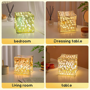 Cube Tulip Night Lamp | Led Decorative Nights Lamp (Multicolor & Design / 1 Set)