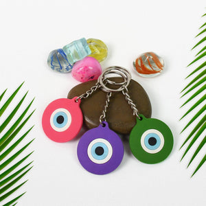 Evil Eye Rubber / Silicone Keychain (1 Pc / Mix Color)