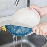 Plastic Multifunctional Kitchen Strainer Baffle Tool Handheld Filter for Rice Beans Peas (1 Pc)