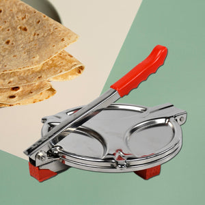 PURI PRESS MAKER - STAINLESS STEEL PURI MAKER PRESS MACHINE - ROTI CHAPATI PRESSER FOR HOME -KHAKHRA- PURI MAKER PRESS MACHINE WITH HANDLE, MANUAL PURI MAKER (MEDIUM)