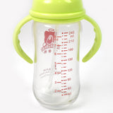 Glass Baby Feeding Bottle with Handles & Straw (240 ML / 1 Pc)