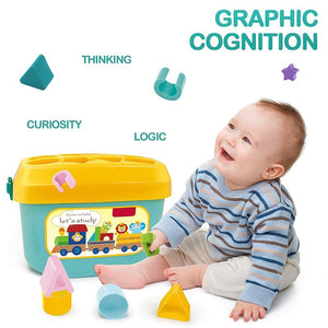 Baby First Block Set for Kids Non-Toxic Abcd Geometric Shape Sorting & Stacking Toy (1 Set)