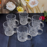 Glass Coffee & Tea Cup / Mug With Handle (6 pcs Set)