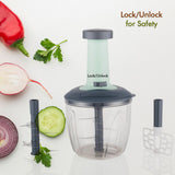 1100 ml 2 in 1 Push up Chopper with affixed with 6 Sharp Blade | Vegetable and Fruit Cutter with Easy Push and chop Button