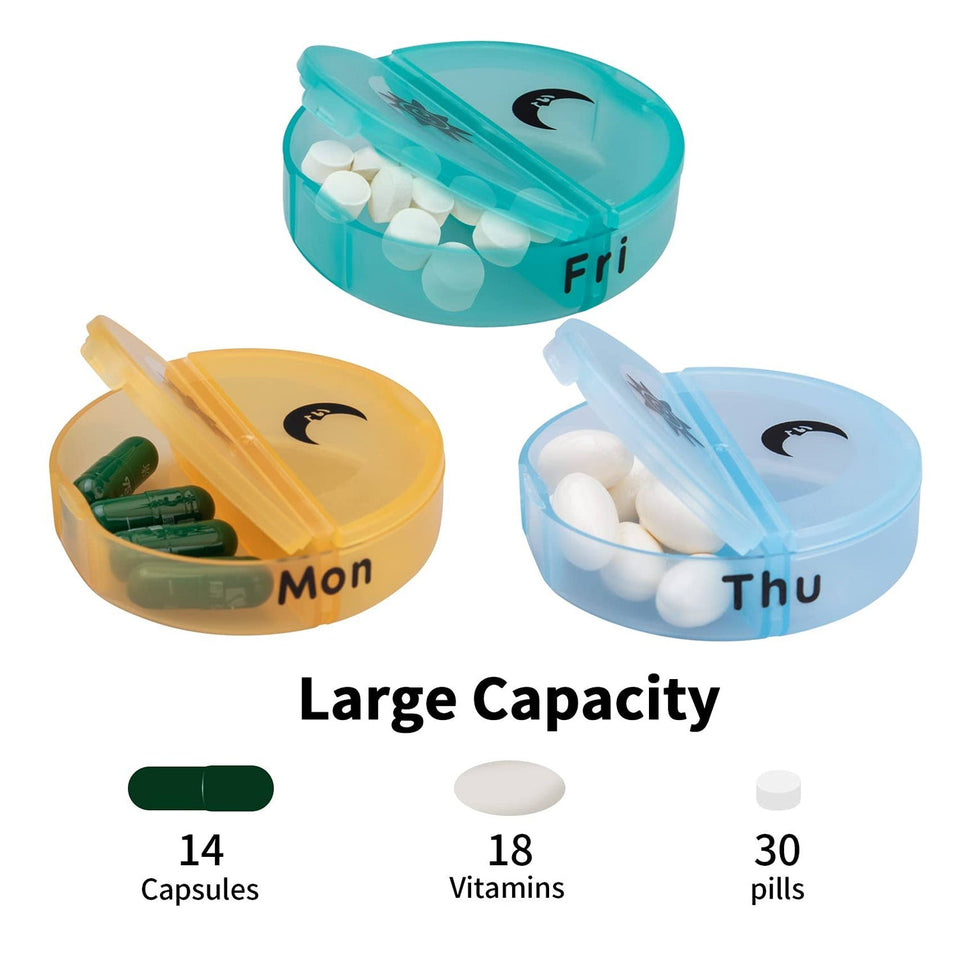 Weekly Pill Organizer 2 Times a Day Travel 7 Day Pill Box Twice a Day Daily Medicine Pill Case with Large Compartments