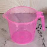 Plastic Round Transparent Bath Water Mug (1 Pc / 1200 ML / Mix Color)