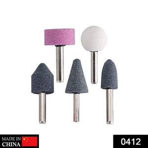 -5 Pcs Shank Abrasive Mounted Stone (Multicolour)