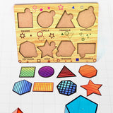 Wooden Triangles Puzzle Learning Educational Board (1 Set / 28×20 Cm)