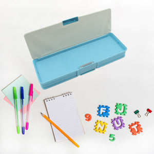 Double Sided Magnetic Geometry Box, Pencil Box with Calculator for Boys Art Plastic Pencil Box  for Girls and Boys