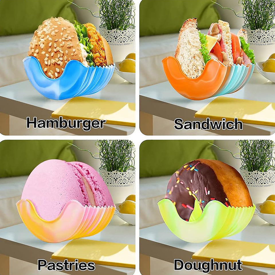 Silicone Burger Holder Snack Holder Reusable Burger Holder